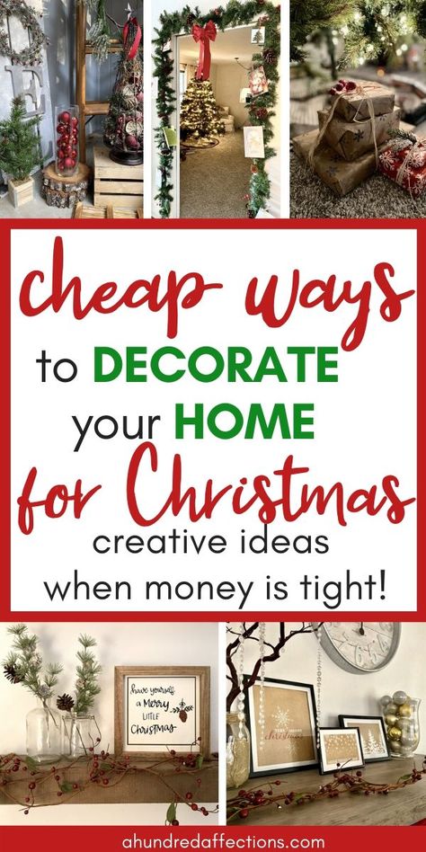 Decorated Christmas Trees Ideas, Frugal Christmas, Christmas Homemade, Inexpensive Christmas, Front Porch Christmas Decor Ideas, Porch Christmas Decor, Christmas Decorations Cheap, Front Porch Christmas, Simple Christmas Decor