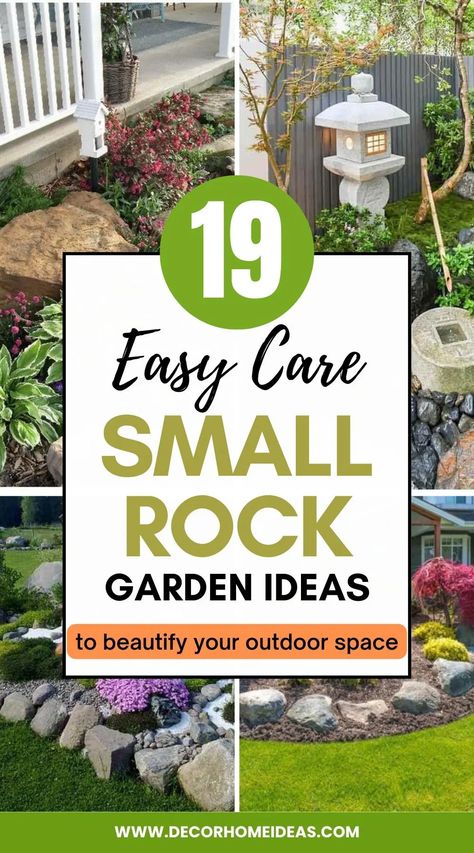 These rock garden ideas are perfect for those who want to enhance their outdoor space without the hassle of maintaining high-maintenance plants. They feature a variety of unique designs and easy-to-care-for rocks and succulents that will elevate your backyard or front yard with minimal effort. Small Rock Garden, Small Rock Garden Ideas, Diy Rock Garden, Succulent Rock Garden, Succulent Garden Outdoor, Rock Yard, Rockery Garden, Rock Garden Ideas, River Rock Garden