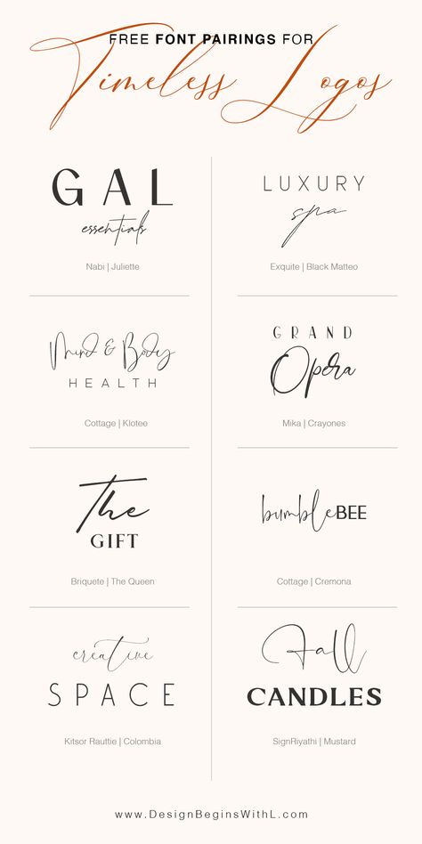 Free Font Pairings, Kombinasi Font, Minimal Fonts, Timeless Logo Design, Classy Logos, Typographie Inspiration, Business Fonts, Schrift Design, Timeless Logo