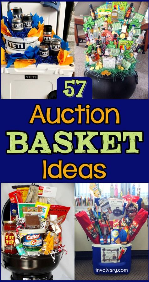 Auction Basket Themes, Ideas For Fundraising, Auction Basket Ideas, Silent Auction Gift Basket Ideas, Raffle Gift Basket Ideas, Auction Gift Basket Ideas, Fundraiser Raffle, Chinese Auction, Fundraiser Baskets