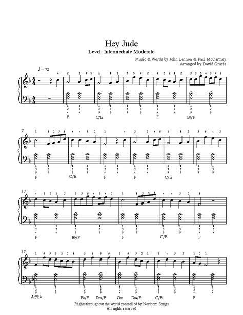 Hey Jude by The Beatles Piano Sheet Music | Intermediate Level Advanced Piano Sheet Music, Hallelujah Sheet Music, Beatles Sheet Music, Piano Songs Sheet Music, Keyboard Sheet Music, Easy Sheet Music, Trumpet Sheet Music, Partition Piano, Flute Sheet Music