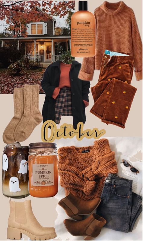 Fall Season Aesthetic Outfits, Fall Outfit Cozy, Cozy Autumn Outfits Aesthetic, Autumn Outfits Halloween, Fall Cozy Outfits Aesthetic, Fall October Outfits, Fall Vibes Aesthetic Outfits, How To Dress For Fall, Pumpkin Patch Outfit Aesthetic