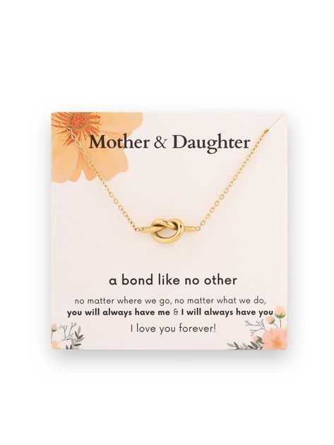 PRICES MAY VARY. To My Daughter: For your dearest daughter, just let her know she'll always be important in the heart of her mom with a special bond since the very first day. This daughter and mother necklace gift is a truthful message for that Well Handcrafted Jewelry: Our Dainty Gold Plated Necklace is made from high quality stainless steel, 17.5" cable chain with 2" extender, love knot pendant Heartfelt Message Card Included: Make your gifts to be more special with a meaningful message card. Mom And Daughter Necklaces, Mom Daughter Jewelry, Daughter And Mother, Mother Necklace, Minimal Gold, Dear Daughter, Crystal Goddess, Necklaces Pendant, Floral Card