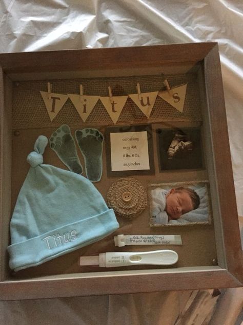 Newborn Shadow Box, Foto Kelahiran, Perlengkapan Bayi Diy, Baby Shadow Box, Cadre Diy, Diy Shadow Box, Baby Sleep Problems, Foto Baby, Baby Arrival