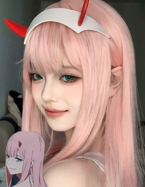 zero two Cosplay Zero Two, Zero Two Cosplay, Anime Cosplay Makeup, The Ancient Magus Bride, Cartoon Photo, Violet Evergarden, Cosplay Tutorial, Cosplay Characters, Creative Instagram Photo Ideas