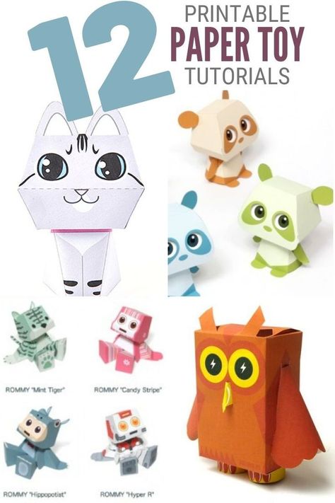 Printable paper toys are a fun craft that you can do alone or with the kids! Once you get started, you'll be surprised at all of the 3d paper crafts you can create! #thecraftyblogstalker… Free Printable 3d Paper Crafts, Printable Paper Toys, Printable Paper Toys Templates, Printable 3d Paper Crafts, Paper Patterns Design, Paper Toy Printable, Car Papercraft, 3d Paper Projects, 3d Templates