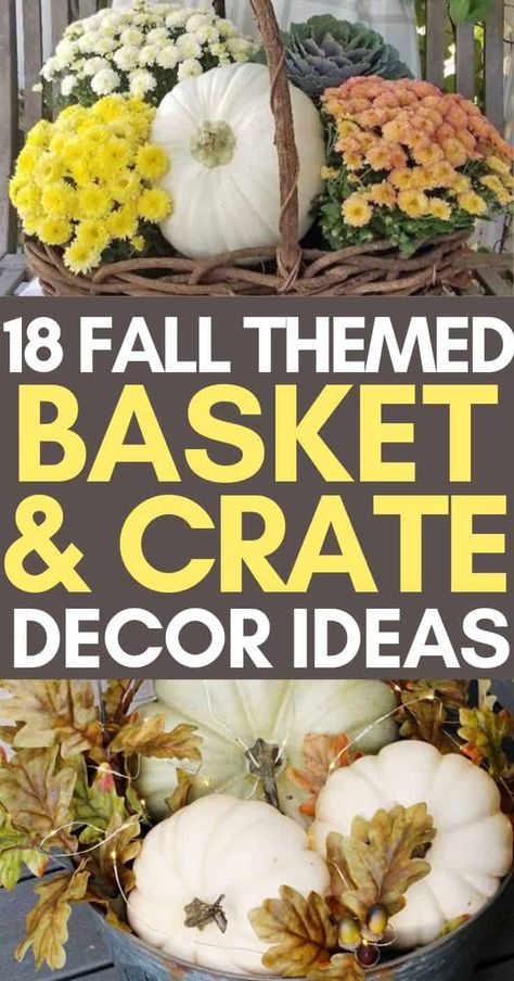 Amigurumi Patterns, Wash Tub Fall Decor, Fall Country Decor Ideas, Small Crate Decor Ideas, Mums In A Basket, Decorating With Bushel Baskets, Fall Basket Centerpieces For Table, Mum Decorating Ideas, Mum Arrangements Fall Porch