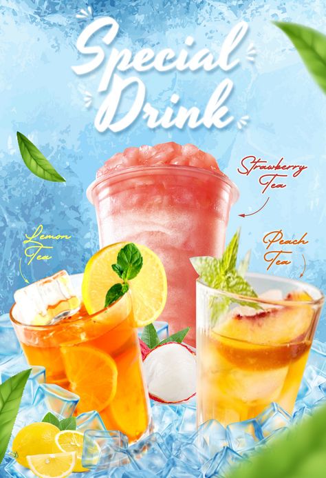 Juice Poster Design, Offer Poster Design, Drink Poster Design, Poster Ice Cream, Summer Iced Drinks, Juice Poster, Orange Juice Drinks, Juice Ad, Summer Juice