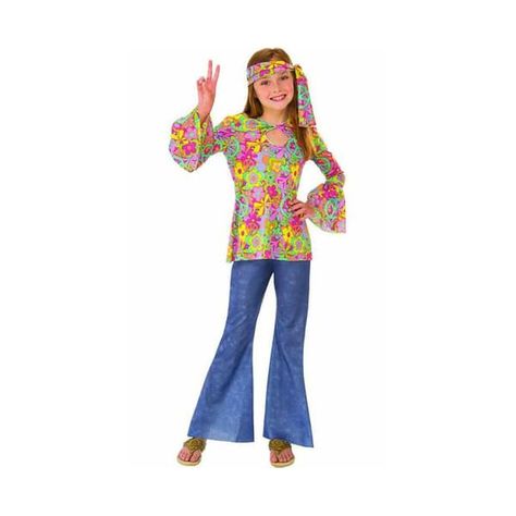 Flower Child Costume, Flower Costume Kids, 60s Costume, Floral Pattern Shirt, Costume For Girls, Flower Costume, Hippie Look, Hippie Costume, Hippie Girl