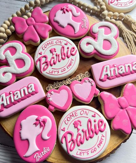 Barbie Cookies 3rd Birthday, Barbie Cutout Cookies, Barbie 4th Birthday Cake Ideas, Barbie Theme 40th Birthday, Barbie Theme Birthday Party Ideas, Barbie Doll Party Ideas, 2nd Birthday Barbie Theme, Barbie Birthday Party Cookies, Barbie Themed First Birthday Party