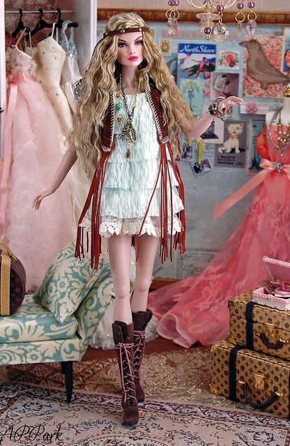 Parisian Closet: Erin | Flickr - Photo Sharing! Parisian Closet, Boho Barbie, Hippie Chick, Dolls Fashion, Im A Barbie Girl, Barbie Vintage, Barbie Life, Barbie Diy, Fashion Royalty Dolls