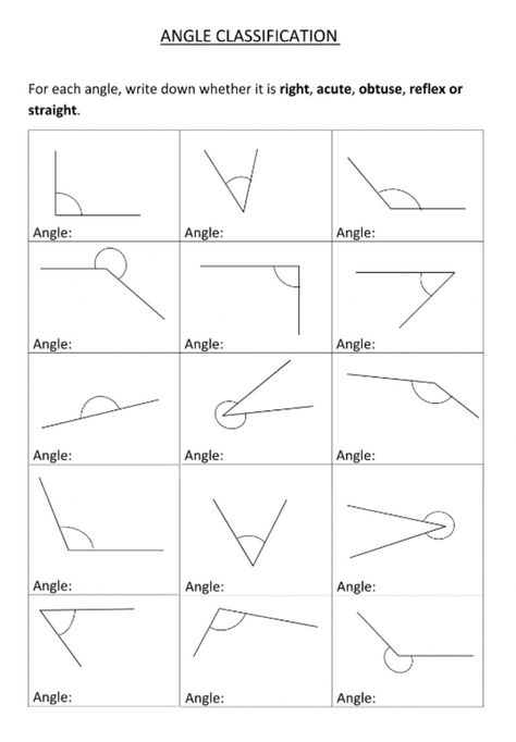 Types Of Angles Worksheet, Angles Worksheet For Grade 5, Acute Obtuse Right Angles Activities, Angles Math Activity, Angle Activities, Teaching Websites, Angles Math, Obtuse Angle, Angles Worksheet