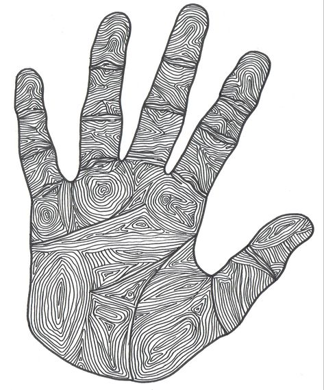 line art drawing of handprint Handprint Drawing, Drawing Line Art, Hand Lines, Human Hand, Hand Print, Young Artist, Linocut, Fingerprint, Art Art