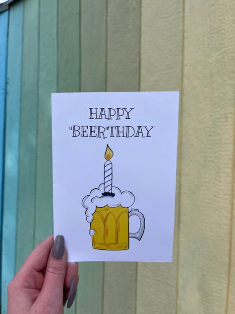 21 Bday Cards Diy, 19 Birthday Card Ideas, Handmade 21st Birthday Cards, Man Birthday Card Ideas, 21st Bday Cards Diy, Birthday Card Ideas For Guys, Beer Birthday Cards Handmade, 21st Birthday Card Ideas Diy, Anniversary Card Drawing