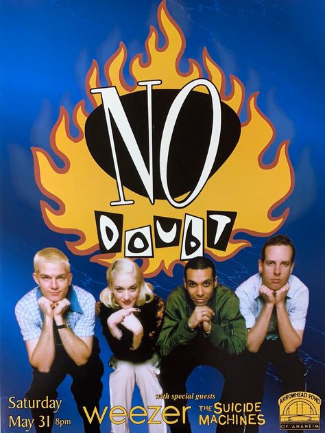 No Doubt Poster, Weezer Poster, Gwen Stefani No Doubt, Poster Artist, Burning Bridges, Promo Poster, Dorm Posters, Graphic Poster Art, Weezer