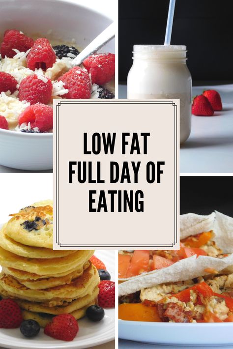 Low Fat Diet Recipes, Low Fat Breakfast, Low Fat Dinner Recipes, Fat Free Recipes, Gallbladder Diet, Healthy Low Fat Recipes, Low Fat Diet Plan, Full Day Of Eating, Low Fat Snacks