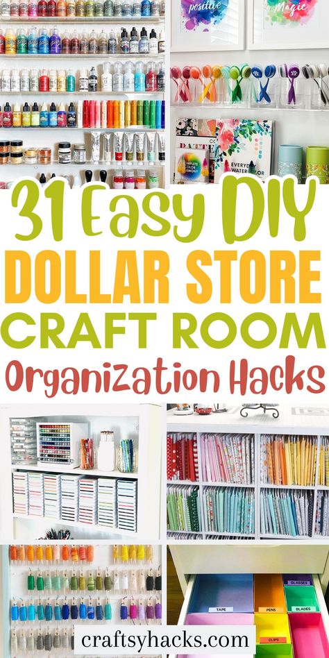 Explore simple and affordable DIY Dollar Store crafting room organization tips. Our craft room storage solutions and organizing hacks ensure your space stays functional and tidy. Craft Garage Organization, Cube Organizer Ideas Craft Room, Arts And Crafts Closet Organization, Organisation, Craft Storage Ideas Kids, Craft Room Fabric Storage Ideas, Craft Room Bedroom Ideas, Diy Storage Craft Room, Organizing Ideas For Craft Supplies