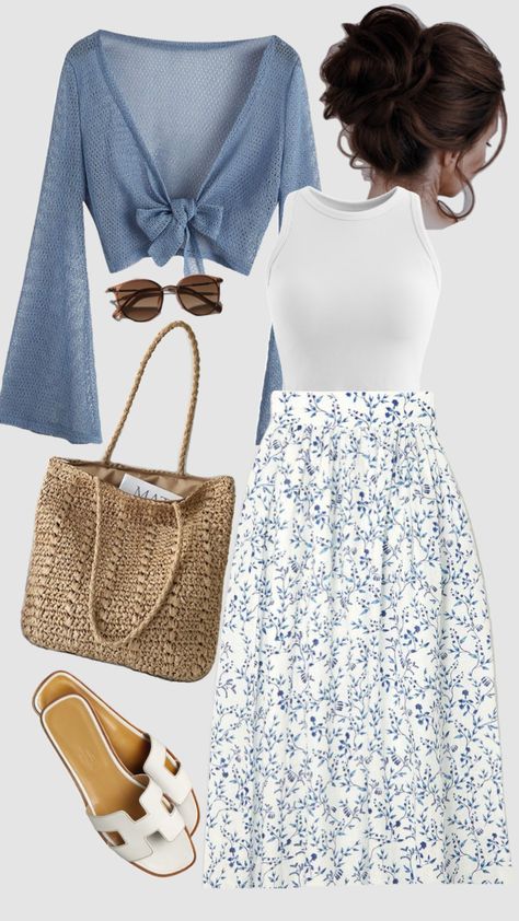 Teacher Warm Weather Outfits, Modest 2024 Fashion Trends, Cute Modest Outfits For Summer, Modest Summer Aesthetic, Trendy Modest Outfits Summer, Cute Church Fits, Conservative Summer Outfit, Church Summer Outfits, Summer Fits Modest