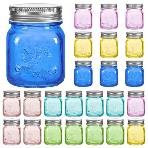 PRICES MAY VARY. glass Durable and high-quality glass: Made with high-quality glass, these 5oz Mason jars are very utility. Amzcku’s commitment to producing high-quality products is evident in the construction of these jars. 6 Fun and Vibrant Colors: The set comes in 6 different colors that are perfect for adding a pop of color to your storage needs. With different colors, you can color-coordinate and keep track of your stored items more easily. Airtight Seal for Freshness: The jars come equippe Witch Business, Diy Spice Jars, Beeswax Recipes, Awesome Tools, Pink Mason Jars, Honey Candle, Selling Stuff, Honey Wedding Favors, Ball Recipes