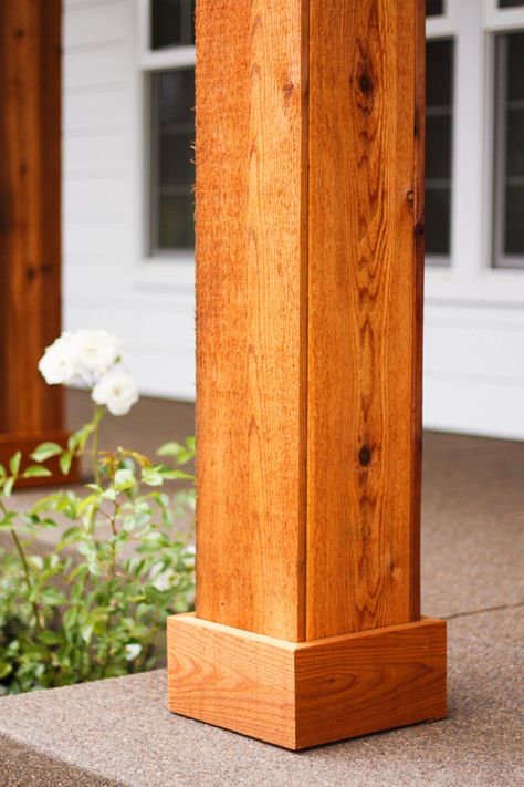 Front Porch Pillars, Front Porch Remodel, Front Porch Posts, Porch Pillars, Front Porch Columns, Porch Kits, Cedar Posts, Porch Remodel, Porch Columns