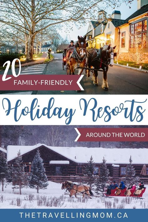 Looking to celebrate the holidays in festive family style? From warm tropical beaches to frosty winter wonderlands, we’re sharing 20 of the best Christmas resorts and destinations from around the world that make Christmas vacations for families affordable, memorable and fun. Including Christmas ski resorts and best Disney resorts at Christmas. #christmas #christmasvacation #christmastravel #holidays #familytravel #bestchristmasresorts Best Family Christmas Vacations, Family Christmas Vacation Ideas, Christmas Family Vacation Ideas, Christmas Trips For Families, Best Christmas Vacation Destinations, Inexpensive Family Vacations, Best Disney Resorts, Vacations For Families, Christmas Vacation Destinations