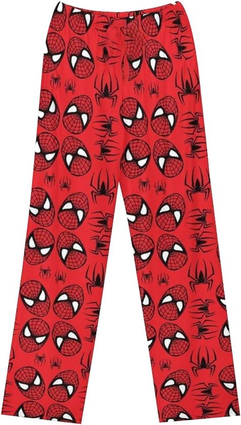 Anime Pajama Pants Couple Home Casual Trousers All Over Print Sleep Bottoms Gifts for Valentine's Day（Watermelon Red，Medium） at Amazon Women’s Clothing store Kawaii, Cartoon Pajama Pants, Spiderman Pajamas, Spiderman Girl, Christmas And Halloween, Lounge Pants Womens, Warm Pants, Girls Sleepwear, Pyjama Bottoms