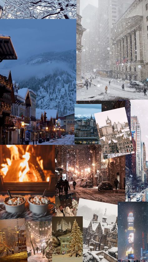 #winter #christmas #collage #aesthetic Winter Collage Aesthetic, Winter Aesthetic Collage, Christmas Collage Aesthetic, Winter Collages, Scenic Aesthetic, Chicago Snow, Chicago Wallpaper, Winter Collage, Aesthetic Shuffles