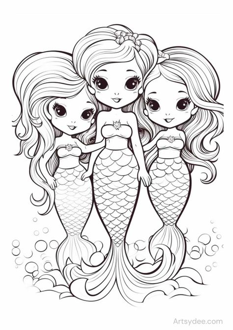 Dive into an underwater world of color with our 43 Free Printable Mermaid Coloring Pages! These whimsical and magical mermaid illustrations are perfect for kids and adults alike. With cute mermaids, seahorses, and intricate zentangles, you'll have plenty of options to choose from. Download our printable pages now and let your creativity flow with these enchanting mermaid coloring pages! Free Printable Mermaid, Mermaid Illustrations, Kids Colouring Printables, Free Coloring Pictures, Coloring Pictures For Kids, Mental Maths, Mermaid Coloring Book, مشروعات العلوم, Kids Colouring