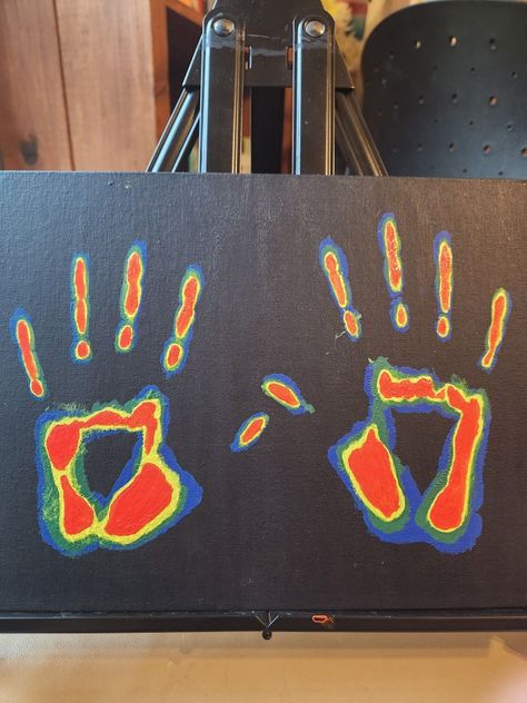 Thermal Handprint, Thermal Hand Print, Thermal Hand Art, Handprint Drawing, Thermal Painting, Thermal Hand, Thermal Art, Chalk Festival, Painting Inspo