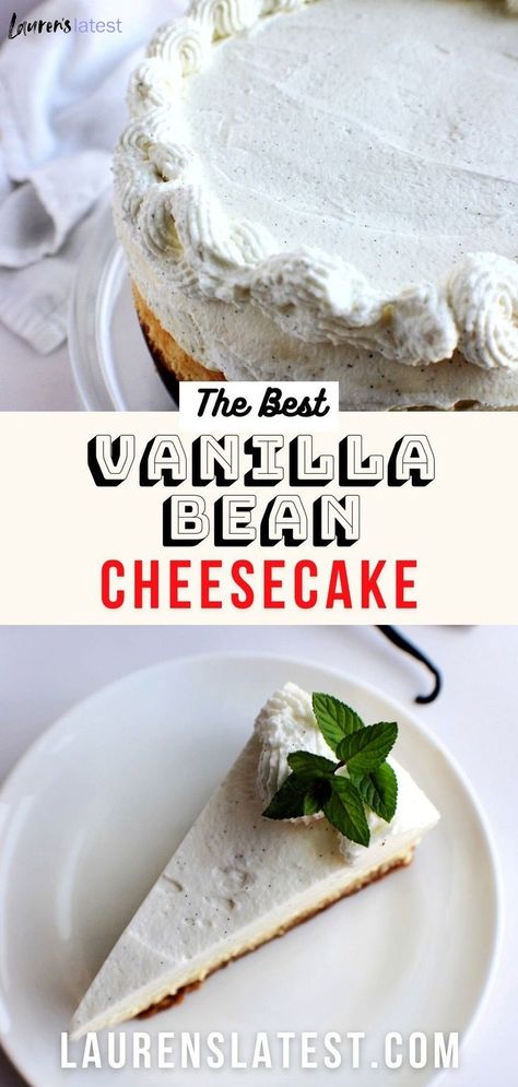 Vanilla Bean Recipes Desserts, Cheesecake White Chocolate, Vanilla Bean Mousse, Vanilla Cheesecake Recipes, Layer Cheesecake, Cheesecake Factory Copycat, Cheescake Recipe, Vanilla Bean Cheesecake, Vanilla Recipes