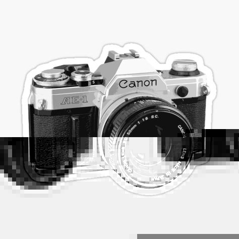 Black And White Camera, Camera Sticker, Camera Drawing, White Camera, Scrapbook Printing, Camera Aesthetic, Canon Ae 1, Black And White Stickers, Collage Book