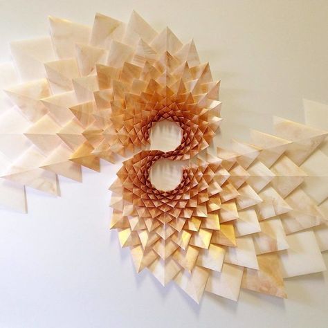 Matt Shlian, Origami Wall Art, Simple Sheets, Instalation Art, Paper Installation, Geometric Origami, Paper Art Sculpture, Geometric Sculpture, Paper Engineering