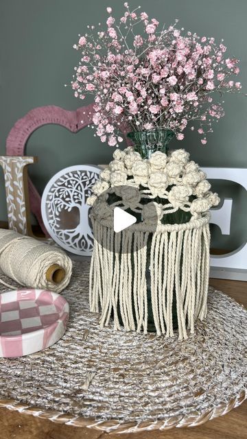 5,844 likes, 92 comments - caroline_crafts_at_home on February 6, 2024: "Macrame Vase I used 3mm cotton cord to make this macrame vase and the knot I was making is called the berry knot. #macramevase #macramejar #macramejarcover #macrametutoríal #macramedeco #macramelove❤️ #macramevideos". Caroline Fleming, Macrame Vase, Macrame Tutorial, Cotton Cord, Crafty Ideas, The Knot, Home Crafts, Macrame, Berry