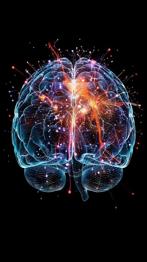 The image shows a human brain with a lot of connections. The brain is the most important organ in the human body ->> more details in ai-img-gen.com Healthy Brain Image, Brain Asthetic Picture, Aesthetic Brain Art, Brain Pathways, Human Brain Art, Brain Wallpaper, Brain Aesthetic, Brain Healing, Brain Psychology