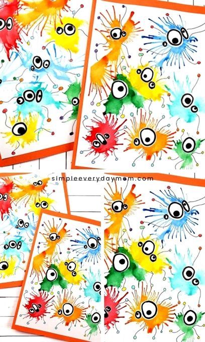 Grade 2 Art Ideas, Blow Painting Art, Blow Painting, Fun Abstract Art, Diy Crafts To Do At Home, Abstract Art Projects, Easy Art For Kids, Art Mignon, Easy Art Projects