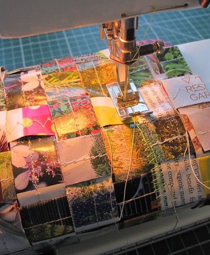 Paper weaving | . | Lesley Brown | Flickr Photos Sewn Together, Sewing Into Paper, Paper Sewing Art, Sew On Paper, Sewing On Paper Art, Sewing Paper Art, Photo Weaving, Paper Weaving Art, Stitching Paper