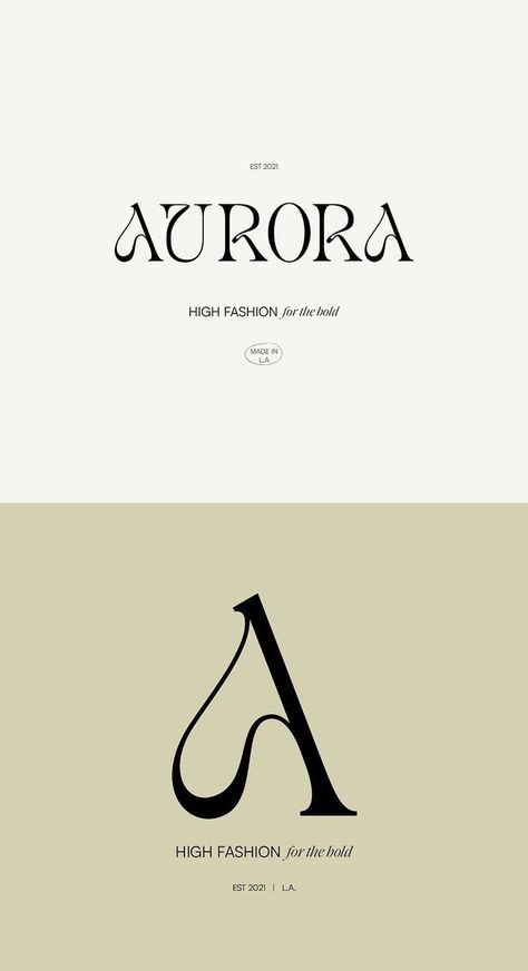 A stylish logo design by Studio Krista for a sustainable fashion brand based in Los Angeles. #logo #logotype #logodesign #brandinspiration #branddesign #typography #graphicdesign #typeface #wordmark #logomark Aurora Logo, Typographie Logo, Mises En Page Design Graphique, Alphabet Logo, Fashion Business Cards, Logo Generator, Schrift Design, Inspiration Logo Design, Logo Minimalista