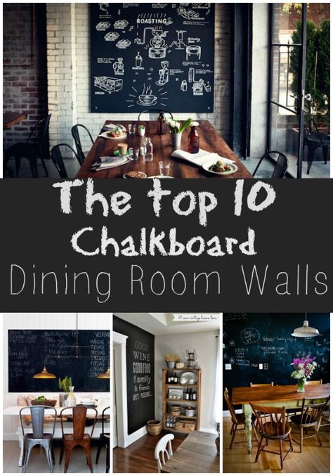 Trend To Love: Dining Room Chalkboard Walls - lizmarieblog.com Room Chalkboard Ideas, Manly Living Room Decor, Chalkboard Dining Room, Living Room Chalkboard, Dining Room Chalkboard, Chalkboard Walls, Mens Room Decor, Kitchen Chalkboard, Blackboard Wall