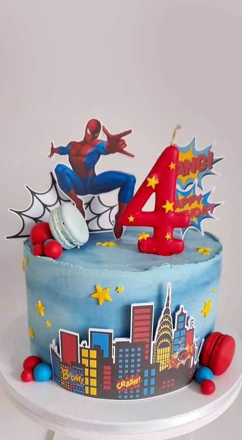 spider man cake, spider man birthday cake, spider man themed cake, birthday cake ideas, celebration cake children, spider man cake ideas Spiderman Cake Without Fondant, Spiderman Themed Cake Ideas, Spider Man Themed Cake, Birthday Cake Spiderman Ideas, Spider Man Birthday Cake Ideas, Spider Cake Birthday, Spider Man Cakes For Boys, Spiderman Cake Birthday Boys, Spidey Cake Ideas