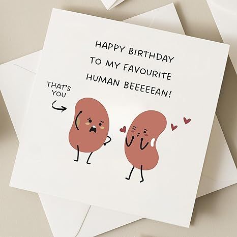 Amazon.com : TEEMI-Happy Birthday To My Favourite Human Beeeeean - Funny Birthday Card For Her Boyfriend Girlfriend Husband Wife Birthday : Office Products Cute Birthday Boyfriend Gifts, Birthday Card Ideas For Him Boyfriends, Happy Birthday My One And Only, Funny Note For Boyfriend, Cute Birthday Gift Crafts, Cute Cartoon Happy Birthday, Funny Boyfriend Cards, Simple Birthday Quotes For Husband, Friend Birthday Card Funny