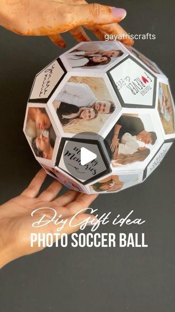 Gift Ideas For Soccer Boyfriend, Photo Boxes Diy, Handmade Photo Gift Ideas, Sport Project For School, Subsoccer Diy, Craft Gift Ideas For Boyfriend, Soccer Birthday Gifts, Personalized Soccer Gifts, Soccer Diy Gifts