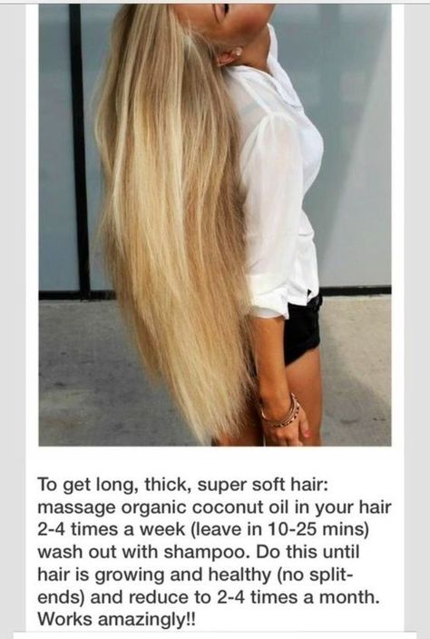 Get Longer, Thicker, Super Soft Hair With Organic Coconut Oil! #tipit Grow Your Hair Faster, Grow Natural Hair Faster, Make Hair Grow Faster, Soft Shiny Hair, Hair Growth For Men, Get Thicker Hair, Make Hair Grow, How To Grow Your Hair Faster, How To Grow Natural Hair