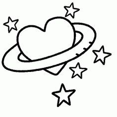 Planet Coloring Pages, Cute Drawings Of Love, Valentines Day Drawing, Futurisme Retro, Star Coloring Pages, Desen Realist, Tattoo Pictures, Heart Coloring Pages, Love Coloring Pages