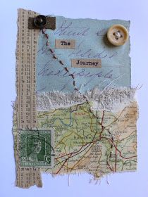 gentlework: Paper Tales Design Ideas Art, Kerajinan Diy, Map Crafts, Art Gcse, Fabric Journals, Torn Paper, Ideas Art, Handmade Books, Travel Scrapbook