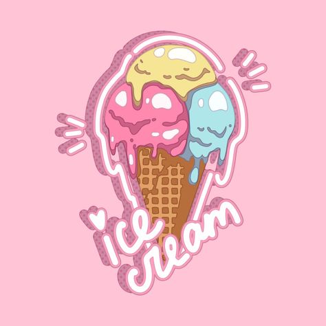 Anime Ice Cream, Logo Ice Cream, Surrealism Artwork, Ice Logo, Dessert Logo, Ice Cream Cartoon, Ice Cream Inspiration, Ice Cream Logo, Ice Cream Poster