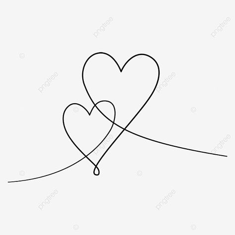 Heart Wallpaper Drawing, 2 Hearts Drawing, Two Hearts Together Drawing, Love Heart Drawing Ideas, Valentines Day Line Art, Png Valentines Day, Cute Hearts Drawings, One Line Heart Drawing, Two Hearts Drawing