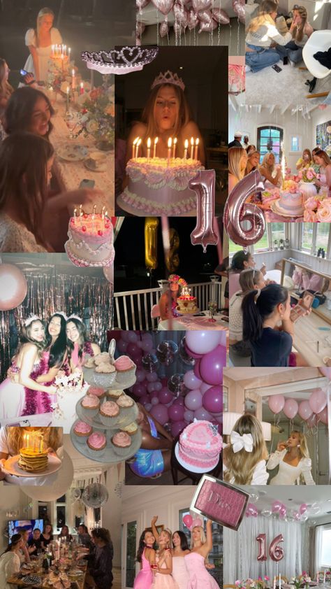 Girl Sweet 16 Party Ideas, Birthday Party Ideas 14th Girl, Sweet 16 Food, Birthday Ideas Pink, 16th Birthday Party Ideas, Birthday Core, Bday Aesthetic, Sweet Sixteen Party Themes, Board Themes