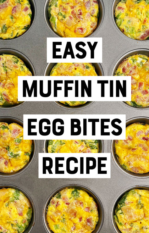 Easy Muffin Tin Egg Bites Recipe Egg Muffins Breakfast Sausage, Muffin Tin Egg Bites, Baked Egg Bites, Muffins Ideas, Healthy Egg Muffins, Sandwich Egg, Muffins Cake, Egg Muffins Healthy, Muffin Breakfast