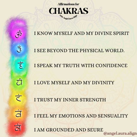 Chakras And Affirmations, Seven Chakras Affirmations, Affirmations For All 7 Chakras, Affirmations For Every Chakra, Affirmations For The Chakras, Affirmations By Chakra, Angels And Chakras, All Chakras Affirmations, Chakras I Am I Feel