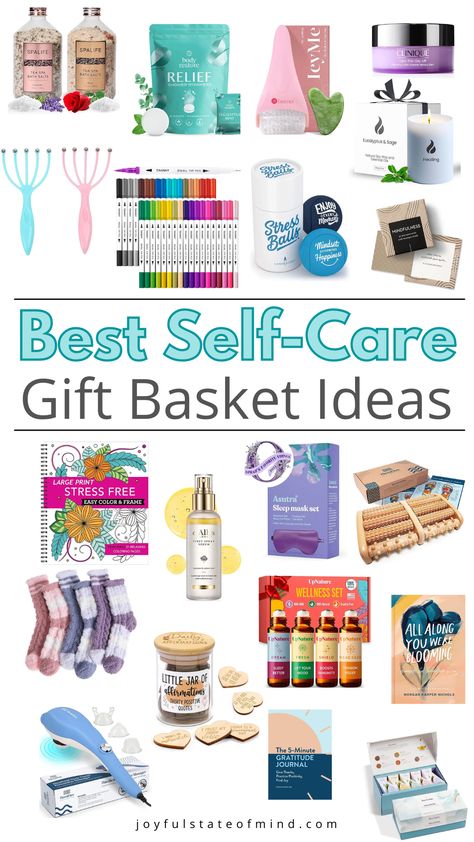 Unwind in style with over 40+ must-have self-care gift basket ideas! Treat yourself to a spa day at home or create a unique and thoughtful gift for someone special.🎁🛁 Hygiene Gift Basket Ideas, Self Care Bags For Women, Selfcare Gift Basket Ideas, Destress Gift Basket Ideas, Self Care Kits For Women, Relaxation Gift Basket Ideas For Women, Self Care Raffle Basket Ideas, Hair Care Gift Basket Ideas, Self Care Gift Box Ideas